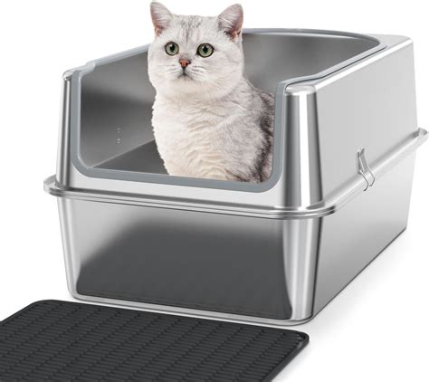 xxl stainless steel litter box|enclosed stainless steel litter box.